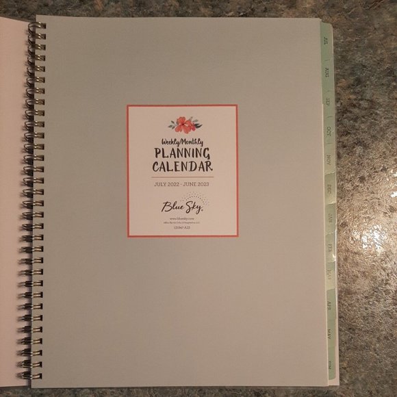 Tabbed Planner July 2022-June 2023 Spiral Bound 9x11 Blue Sky Ellens Be Kind Box - Picture 5 of 6